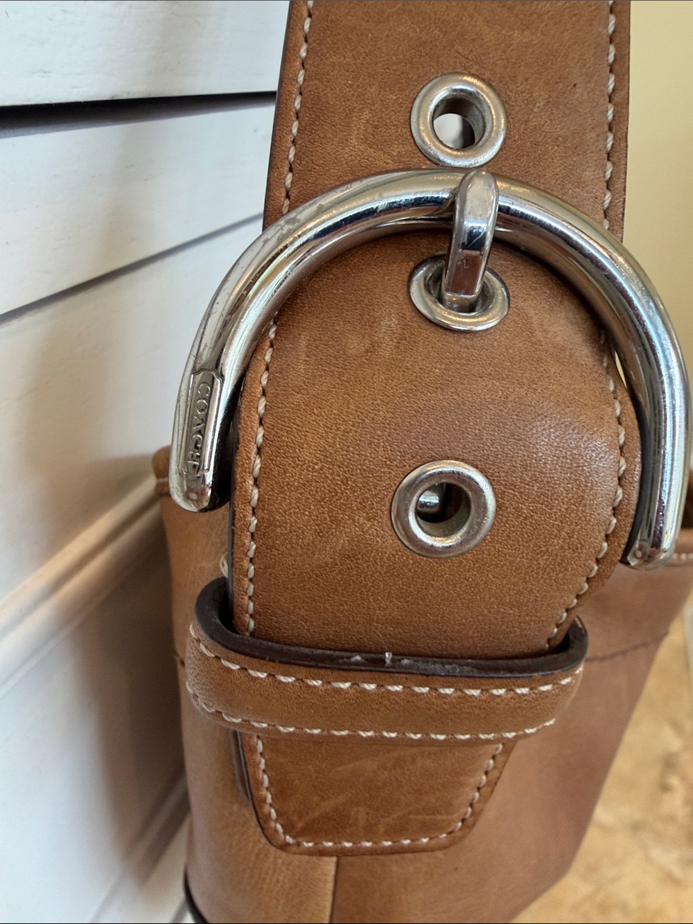 Vintage Coach Tan SoHo Mini Hobo Purse 4283 - Picture 9 of 12